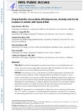 Cover page: Characteristics Associated With Depression, Anxiety, and Social Isolation in Adults With Spina Bifida