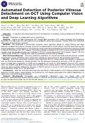 Cover page: Automated Detection of Posterior Vitreous Detachment on OCT Using Computer Vision and Deep Learning Algorithms