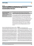 Cover page: Universal DNA methylation age across mammalian tissues.