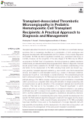 Cover page: Transplant-Associated Thrombotic Microangiopathy in Pediatric Hematopoietic Cell Transplant Recipients: A Practical Approach to Diagnosis and Management