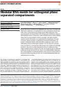 Cover page: Modular RNA motifs for orthogonal phase separated compartments.