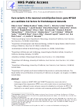 Cover page: Rare variants in the neuronal ceroid lipofuscinosis gene MFSD8 are candidate risk factors for frontotemporal dementia