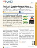 Cover page: Zinc Single Atom Confinement Effects on Catalysis in 1T-Phase Molybdenum Disulfide