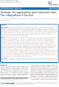 Cover page: Strategies for aggregating gene expression data: The collapseRows R function