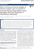 Cover page: Effect of Enhanced Thermal Stability of Alumina Support Layer on Growth of Vertically Aligned Single-Walled Carbon Nanotubes and Their Application in Nanofiltration Membranes