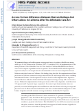 Cover page: Access-To-Care Differences Between Mexican-Heritage And Other Latinos In California After The Affordable Care Act