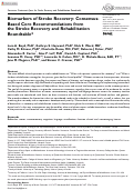 Cover page: Biomarkers of Stroke Recovery: Consensus-Based Core Recommendations from the Stroke Recovery and Rehabilitation Roundtable*