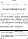 Cover page: National guideline for the field triage of injured patients: Recommendations of the National Expert Panel on Field Triage, 2021.