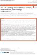 Cover page: The Cell Ontology 2016: enhanced content, modularization, and ontology interoperability