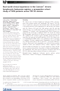 Cover page: Real‐world clinical experience in the Connect® chronic lymphocytic leukaemia registry: a prospective cohort study of 1494 patients across 199 US centres