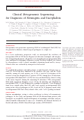 Cover page: Clinical Metagenomic Sequencing for Diagnosis of Meningitis and Encephalitis