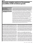 Cover page: Towards complete and error-free genome assemblies of all vertebrate species