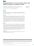 Cover page: Hospital distance, socioeconomic status, and timely treatment of ischemic stroke.