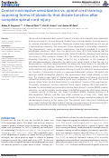 Cover page: Central nociceptive sensitization vs. spinal cord training: opposing forms of plasticity that dictate function after complete spinal cord injury