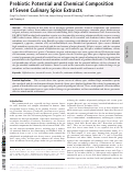 Cover page: Prebiotic Potential and Chemical Composition of Seven Culinary Spice Extracts