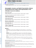 Cover page: Demographic, Insurance, and Health Characteristics of Newly Enrolled HIV-Positive Patients After Implementation of the Affordable Care Act in California.