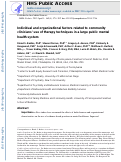 Cover page: Predictors of Community Therapists’ Use of Therapy Techniques in a Large Public Mental Health System