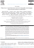 Cover page: Clinical use of amyloid‐positron emission tomography neuroimaging: Practical and bioethical considerations