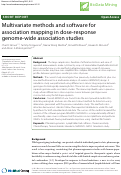 Cover page: Multivariate methods and software for association mapping in dose‐response genome‐wide association studies