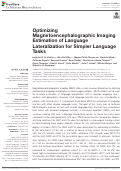 Cover page: Optimizing Magnetoencephalographic Imaging Estimation of Language Lateralization for Simpler Language Tasks