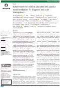 Cover page: Autoimmune encephalitis: proposed best practice recommendations for diagnosis and acute management.