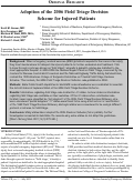 Cover page: Adoption of the 2006 Field Triage Decision Scheme for Injured Patients