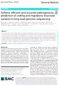 Cover page: SvAnna: efficient and accurate pathogenicity prediction of coding and regulatory structural variants in long-read genome sequencing