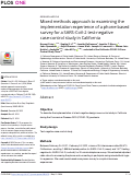 Cover page: Mixed methods approach to examining the implementation experience of a phone-based survey for a SARS-CoV-2 test-negative case-control study in California.