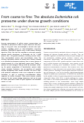 Cover page: From coarse to fine: the absolute Escherichia coli proteome under diverse growth conditions