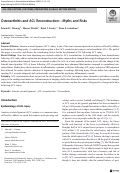 Cover page: Osteoarthritis and ACL Reconstruction-Myths and Risks.