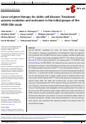 Cover page: Lovo‐cel gene therapy for sickle cell disease: Treatment process evolution and outcomes in the initial groups of the HGB‐206 study