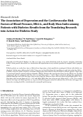 Cover page: The Association of Depression and the Cardiovascular Risk Factors of Blood Pressure, HbA1c, and Body Mass Index among Patients with Diabetes: Results from the Translating Research into Action for Diabetes Study