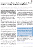 Cover page: Dynamic structural order of a low-complexity domain facilitates assembly of intermediate filaments