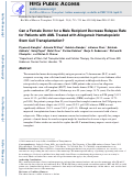 Cover page: Can a female donor for a male recipient decrease the relapse rate for patients with acute myeloid leukemia treated with allogeneic hematopoietic stem cell transplantation?