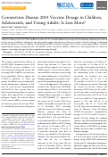 Cover page: Coronavirus Disease 2019 Vaccine Dosage in Children, Adolescents, and Young Adults: Is Less More?