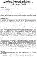 Cover page: Exploring Wavelength for Enhanced Microbunching Instability Suppression in Free-Electron Lasers