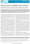 Cover page: Sharing a quota on cumulative carbon emissions