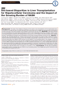 Cover page: Sex-based Disparities in Liver Transplantation for Hepatocellular Carcinoma and the Impact of the Growing Burden of NASH