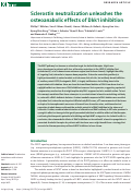 Cover page: Sclerostin neutralization unleashes the osteoanabolic effects of Dkk1 inhibition