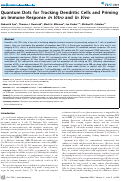 Cover page: Quantum Dots for Tracking Dendritic Cells and Priming an Immune Response In Vitro and In Vivo
