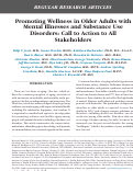 Cover page: Promoting Wellness in Older Adults with Mental Illnesses and Substance Use Disorders: Call to Action to All Stakeholders