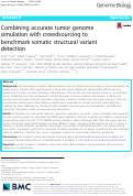 Cover page: Combining accurate tumor genome simulation with crowdsourcing to benchmark somatic structural variant detection