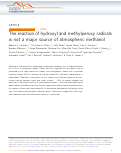 Cover page: The reaction of hydroxyl and methylperoxy radicals is not a major source of atmospheric methanol.