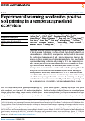 Cover page: Experimental warming accelerates positive soil priming in a temperate grassland ecosystem