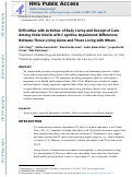 Cover page: Difficulties with Activities of Daily Living and Receipt of Care Among Older Adults with Cognitive Impairment: Differences Between Those Living Alone and Those Living with Others.