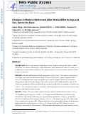 Cover page: Changes in Memory before and after Stroke Differ by Age and Sex, but Not by Race