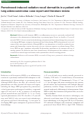 Cover page: Pemetrexed-induced radiation recall dermatitis in a patient with lung adenocarcinoma: case report and literature review.