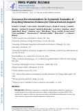 Cover page: Consensus Recommendations for Systematic Evaluation of Drug–Drug Interaction Evidence for Clinical Decision Support