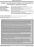 Cover page: Usability of Learning Moment: Features of an E-learning Tool That Maximize Adoption by Students