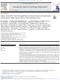 Cover page: Impact of the 2017 ACC/AHA guidelines on the prevalence of hypertension among Indian adults: Results from a cross-sectional survey